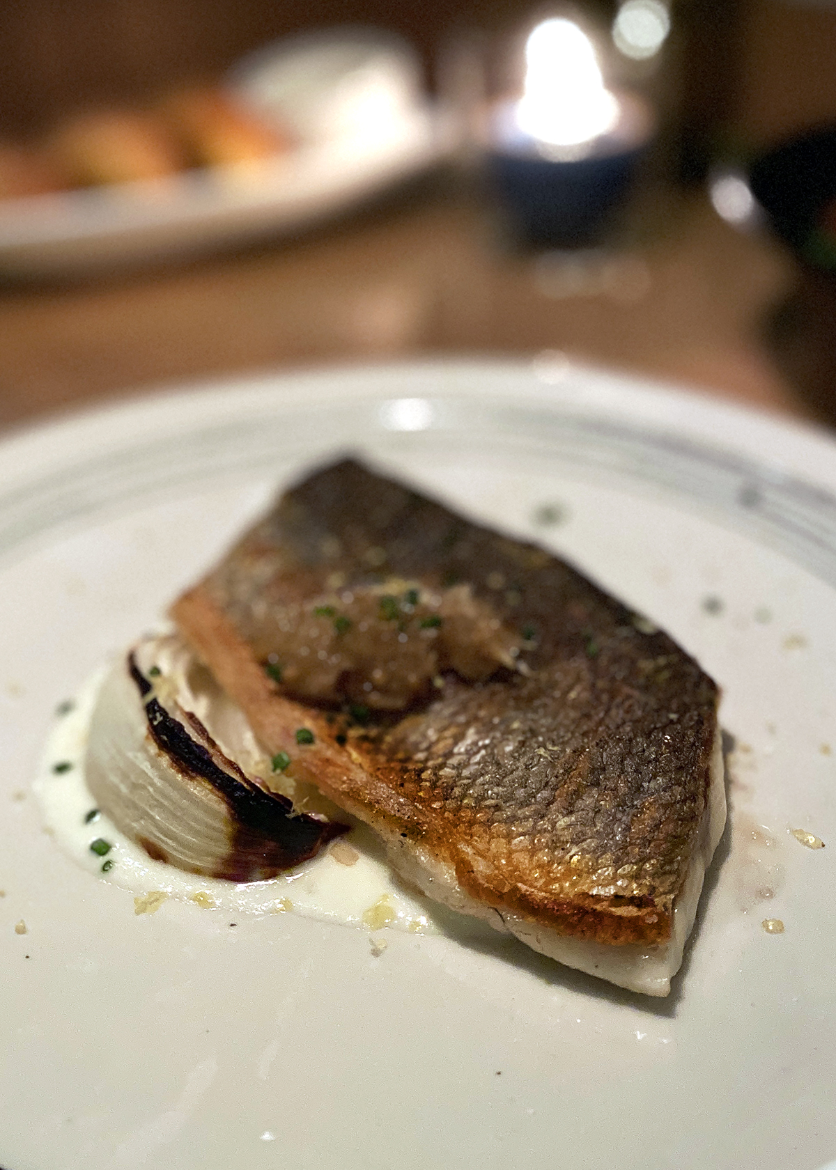 branzino with crispy skin, bar le cote, los olivos