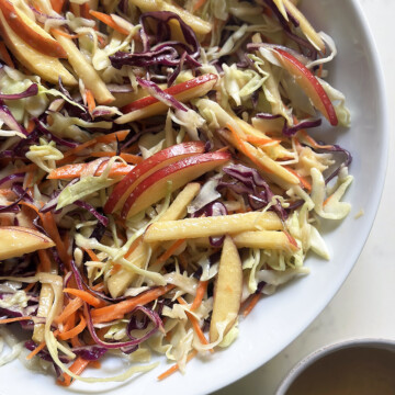 cabbage apple salad close-up