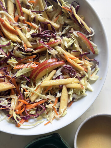 cabbage apple salad close-up