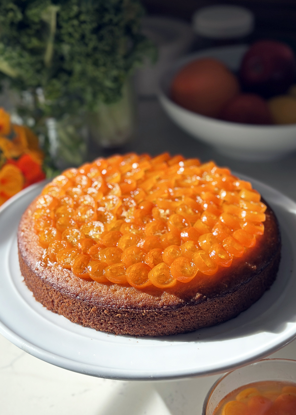 Candied Kumquats on cake