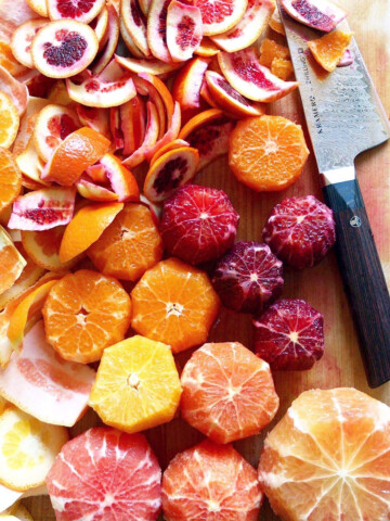 varieties of citrus, peeled