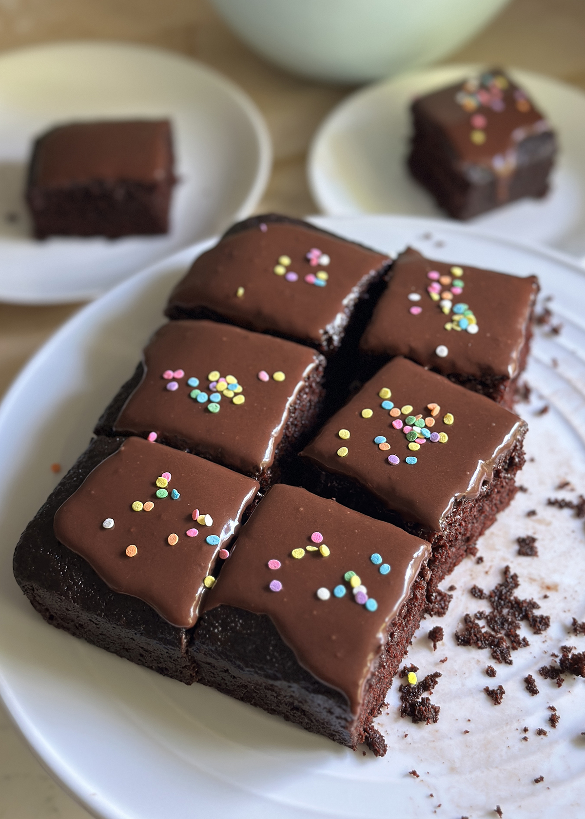 chocolate cake with sprinkles