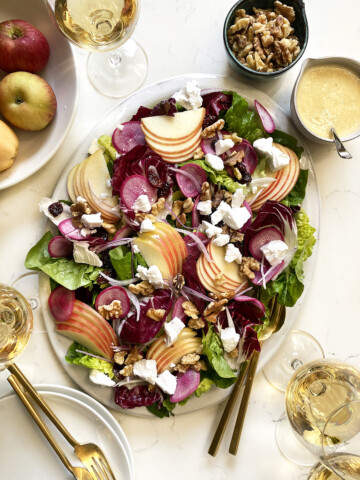 fall salad with apple walnuts dried cherries