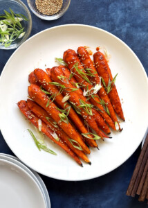 roasted carrots with gochujang glaze