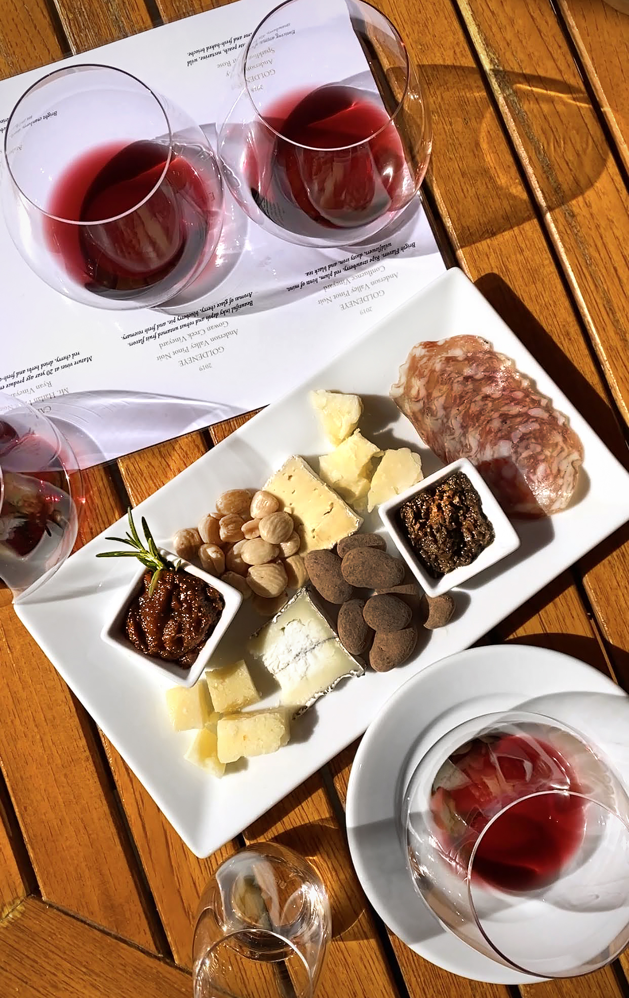goldeneye pinot noir tasting with charcuterie