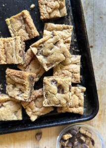 Heath Bar blondies bars, close up