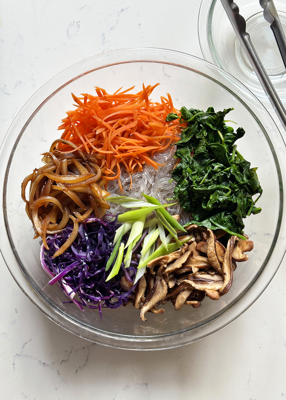 jap chae ingredients in bowl