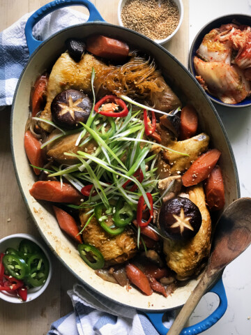 dak jjim, jjim dak, korean braised chicken