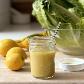 lemoniest lemon dressing in mason jar
