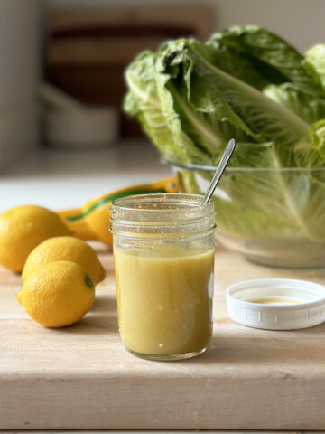 lemoniest lemon dressing in mason jar