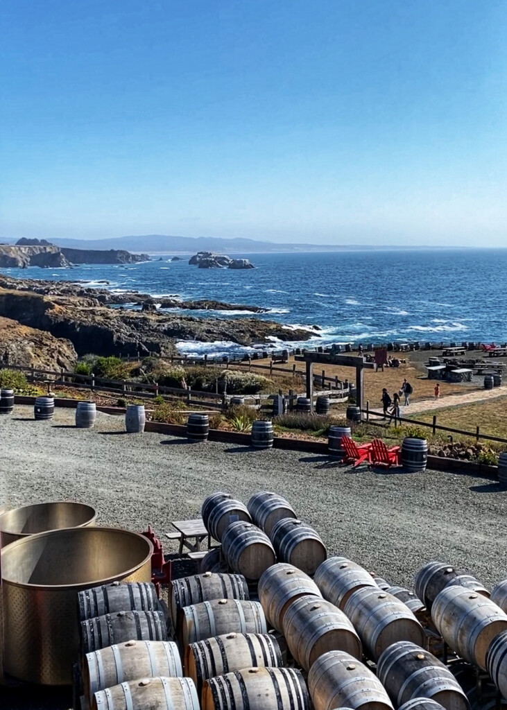 pacific star winery, ocean cliff view mendocino