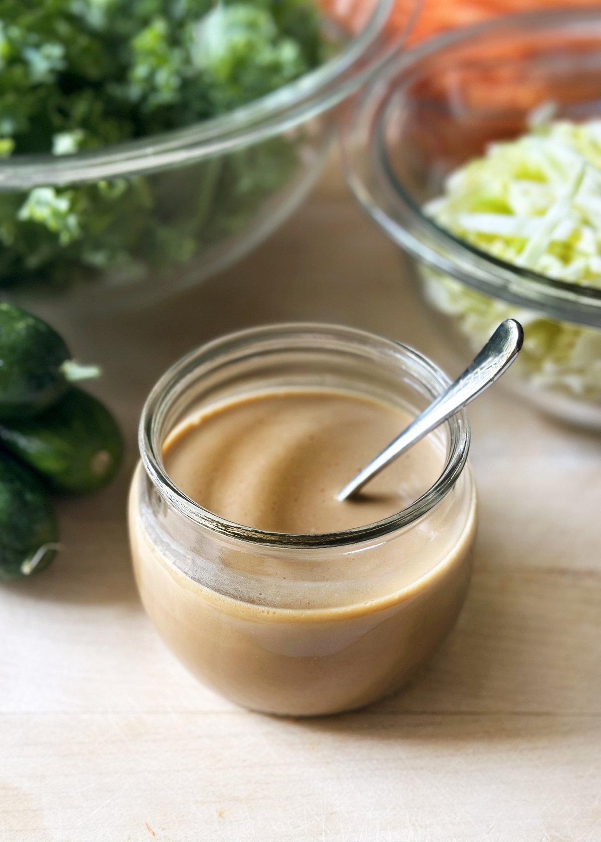 sesame dressing in jar