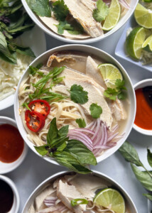 turkey pho bowl close up